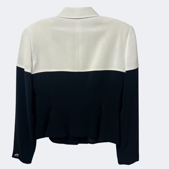 Dana Buchman Vintage 90s Black & White Skirt Suit Set — Jacket & Pencil Skirt - Picture 6 of 13